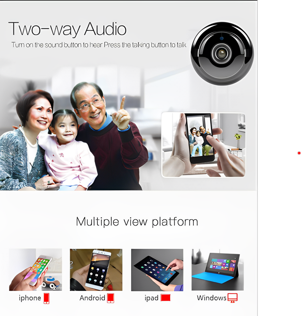 1080P HD Wireless Mini Security Camera with IR Night Vision for Home & Baby