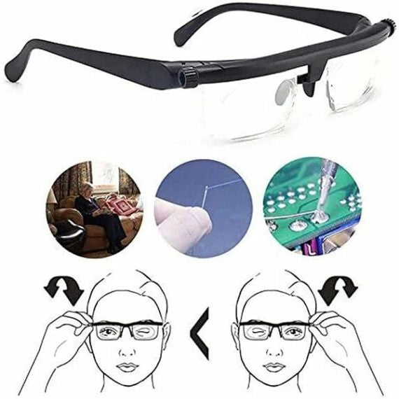 Adjustable Dial Focus Glasses for Near and Far Vision Correction