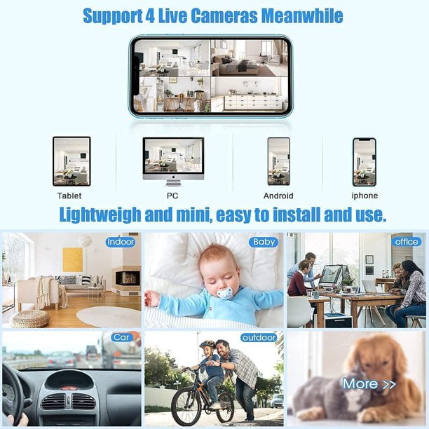 1080P HD Wireless Magnetic Mini Security Camera with Night Vision