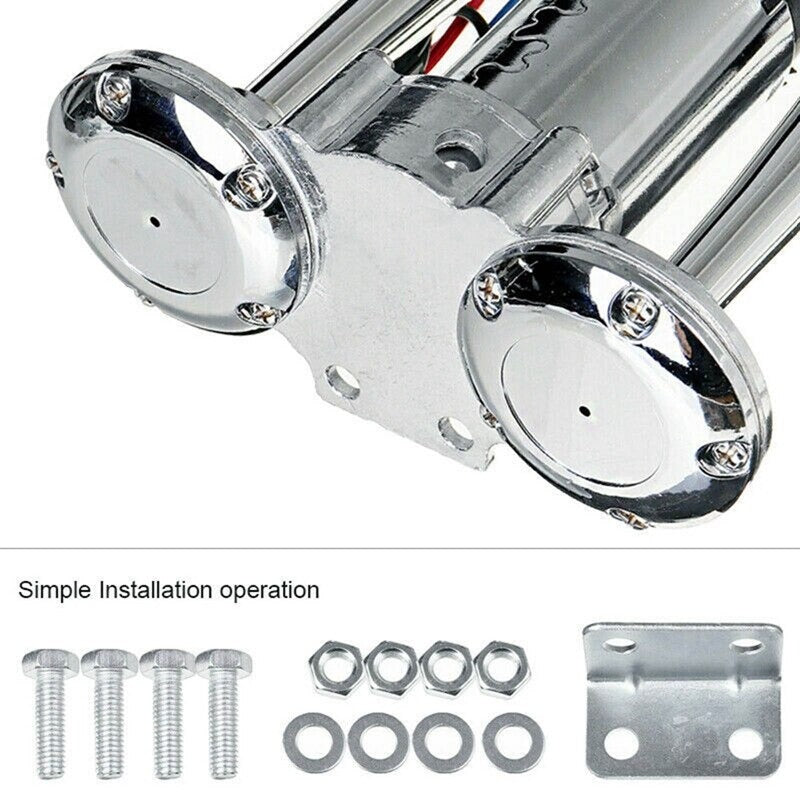 Super Loud 12V Dual Trumpet Train Horn Kit for Trucks