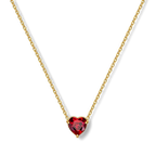 Elegant Gold Heart Necklace with Birthstone Charm in 18k Plating 1