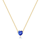 Elegant Gold Heart Necklace with Birthstone Charm in 18k Plating 10
