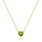 Elegant Gold Heart Necklace with Birthstone Charm in 18k Plating 12