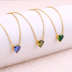 Elegant Gold Heart Necklace with Birthstone Charm in 18k Plating 7