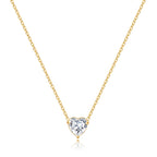 Elegant Gold Heart Necklace with Birthstone Charm in 18k Plating 9