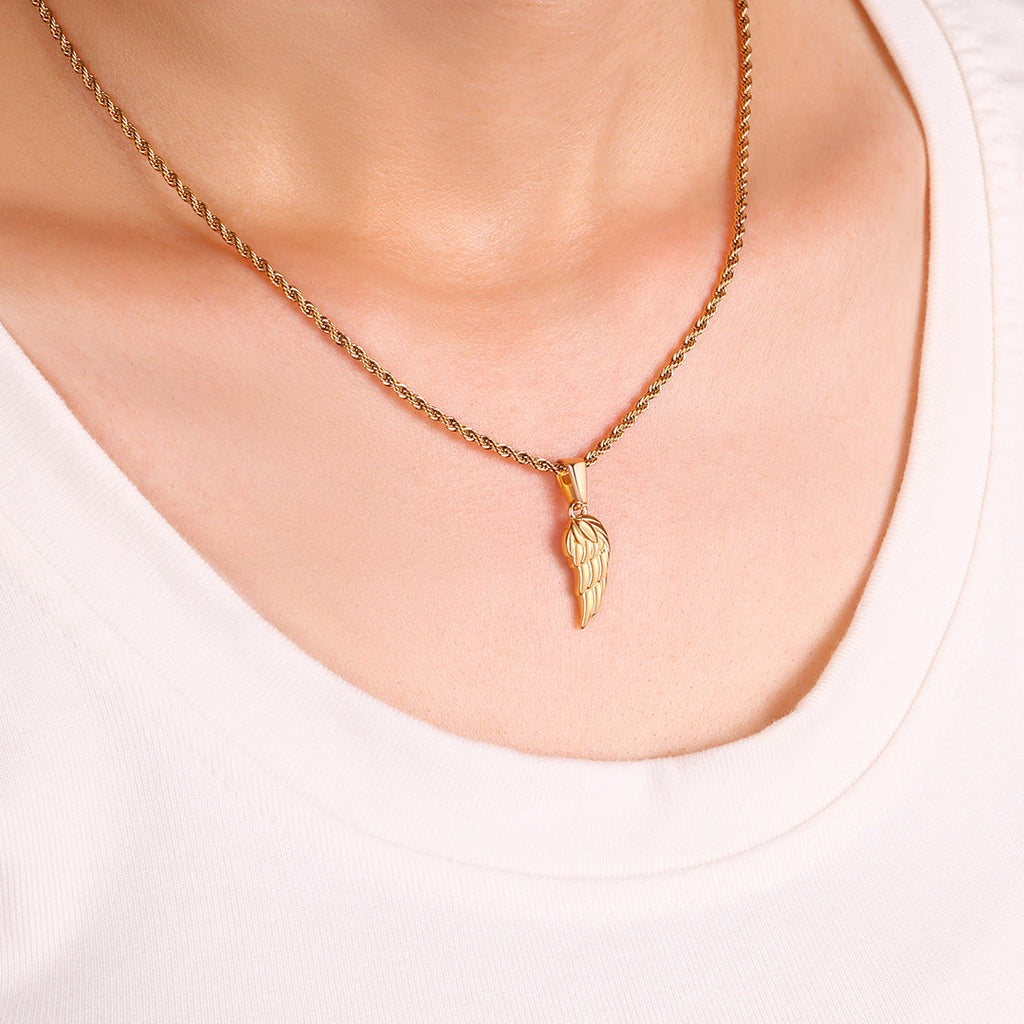 Elegant Gold Wing Pendant Necklace | Symbol of Freedom and Inspiration 2