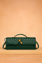 Elegant Woven Evening Bag with Decorative Knot | Stylish Clutch Purse for Special Occasions 1