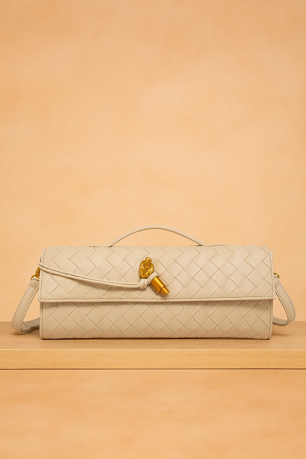 Elegant Woven Evening Bag with Decorative Knot | Stylish Clutch Purse for Special Occasions 2