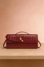 Elegant Woven Evening Bag with Decorative Knot | Stylish Clutch Purse for Special Occasions 4