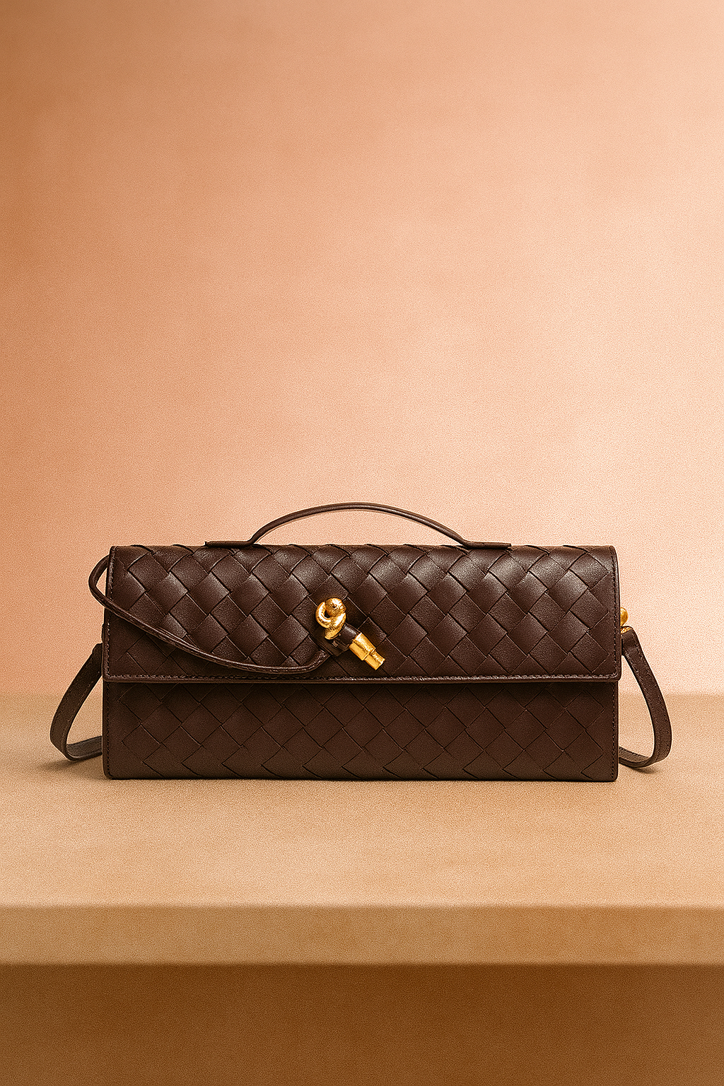 Elegant Woven Evening Bag with Decorative Knot | Stylish Clutch Purse for Special Occasions 5