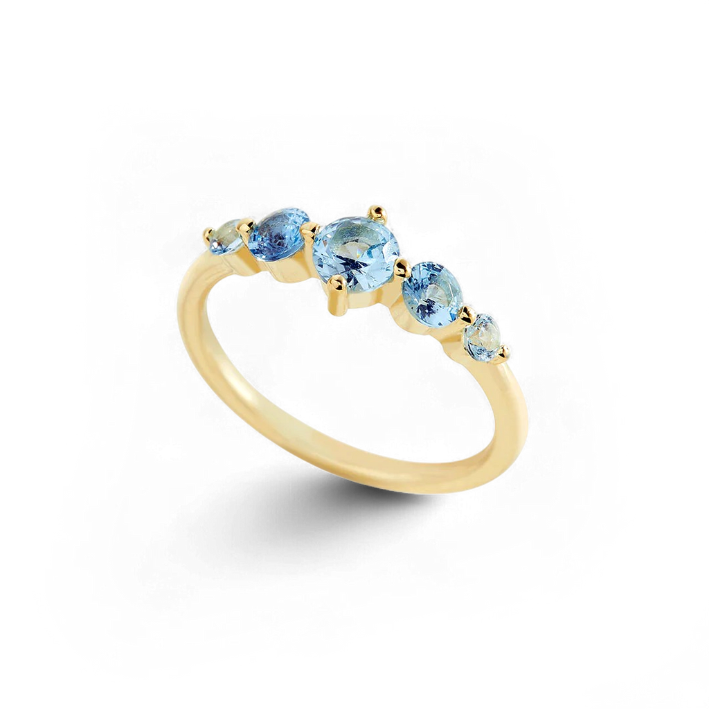 Five-Stone Birthstone Ring in 18k Gold Over Sterling Silver for a Striking Look 1