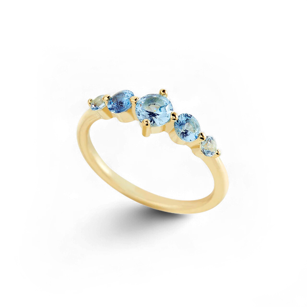 Five-Stone Birthstone Ring in 18k Gold Over Sterling Silver for a Striking Look 1