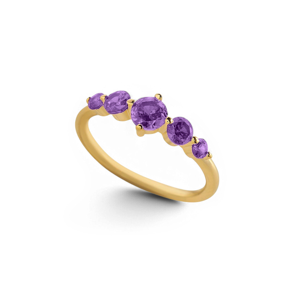Five-Stone Birthstone Ring in 18k Gold Over Sterling Silver for a Striking Look 10