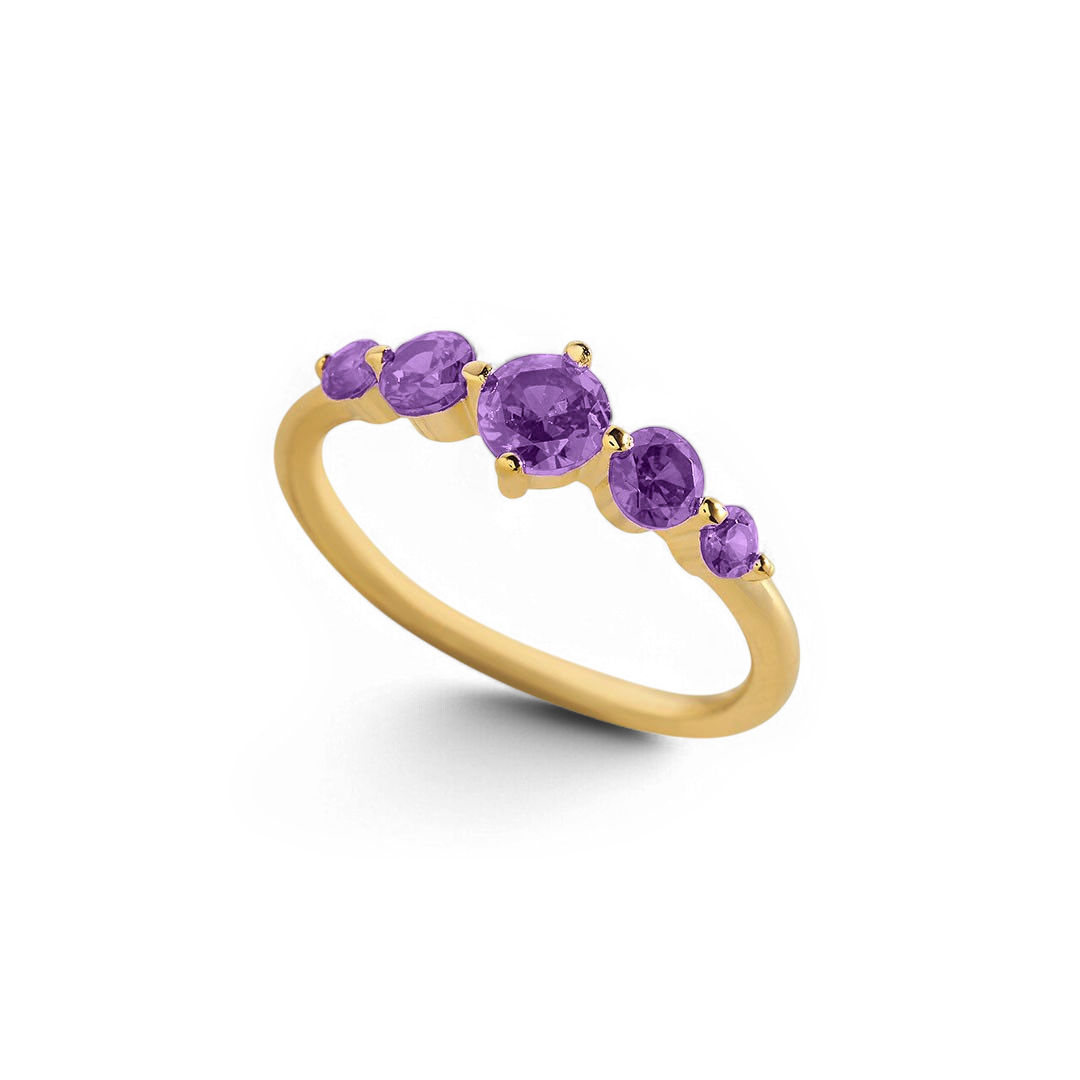 Five-Stone Birthstone Ring in 18k Gold Over Sterling Silver for a Striking Look 10
