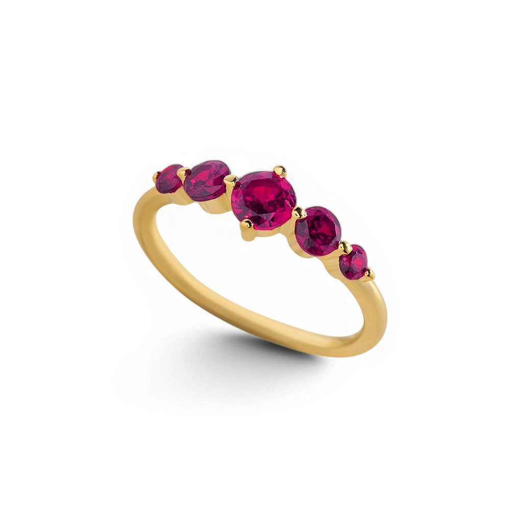 Five-Stone Birthstone Ring in 18k Gold Over Sterling Silver for a Striking Look 13