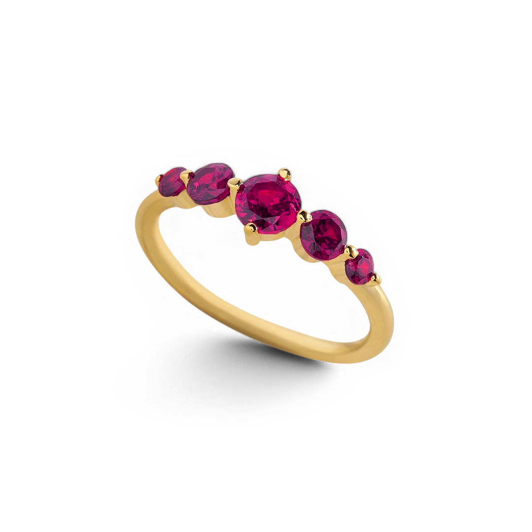Five-Stone Birthstone Ring in 18k Gold Over Sterling Silver for a Striking Look 13