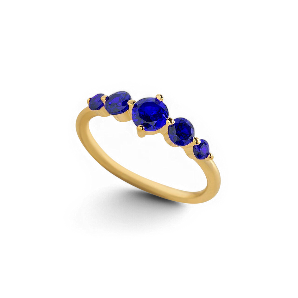 Five-Stone Birthstone Ring in 18k Gold Over Sterling Silver for a Striking Look 14