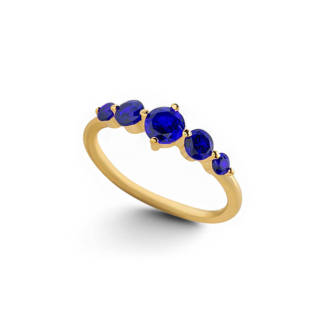 Five-Stone Birthstone Ring in 18k Gold Over Sterling Silver for a Striking Look 14