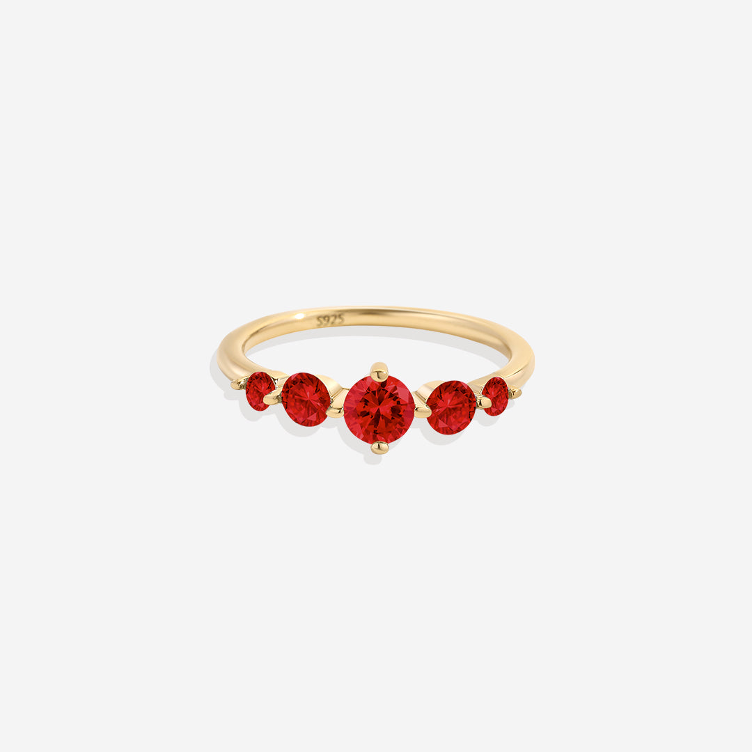Five-Stone Birthstone Ring in 18k Gold Over Sterling Silver for a Striking Look 2