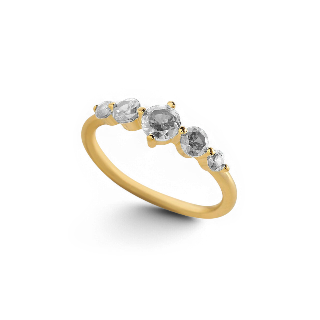 Five-Stone Birthstone Ring in 18k Gold Over Sterling Silver for a Striking Look 5