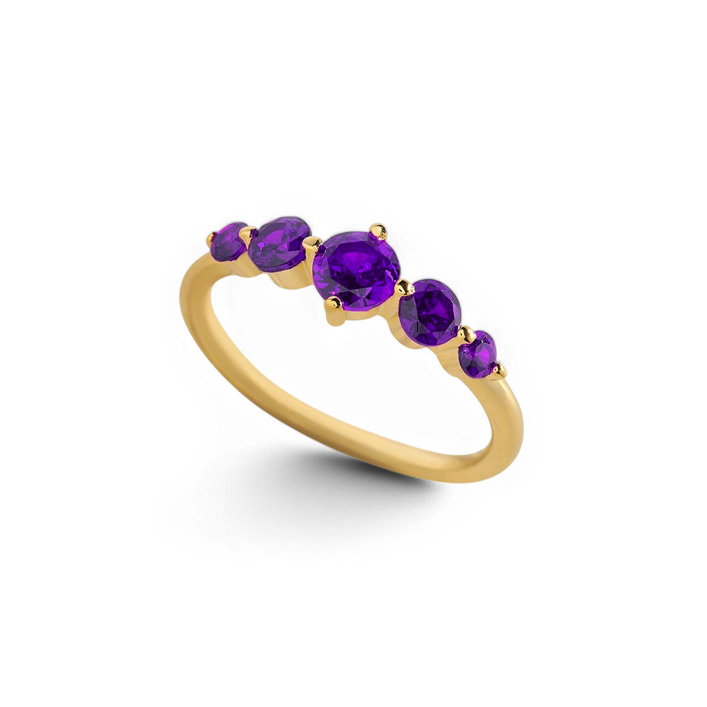 Five-Stone Birthstone Ring in 18k Gold Over Sterling Silver for a Striking Look 7