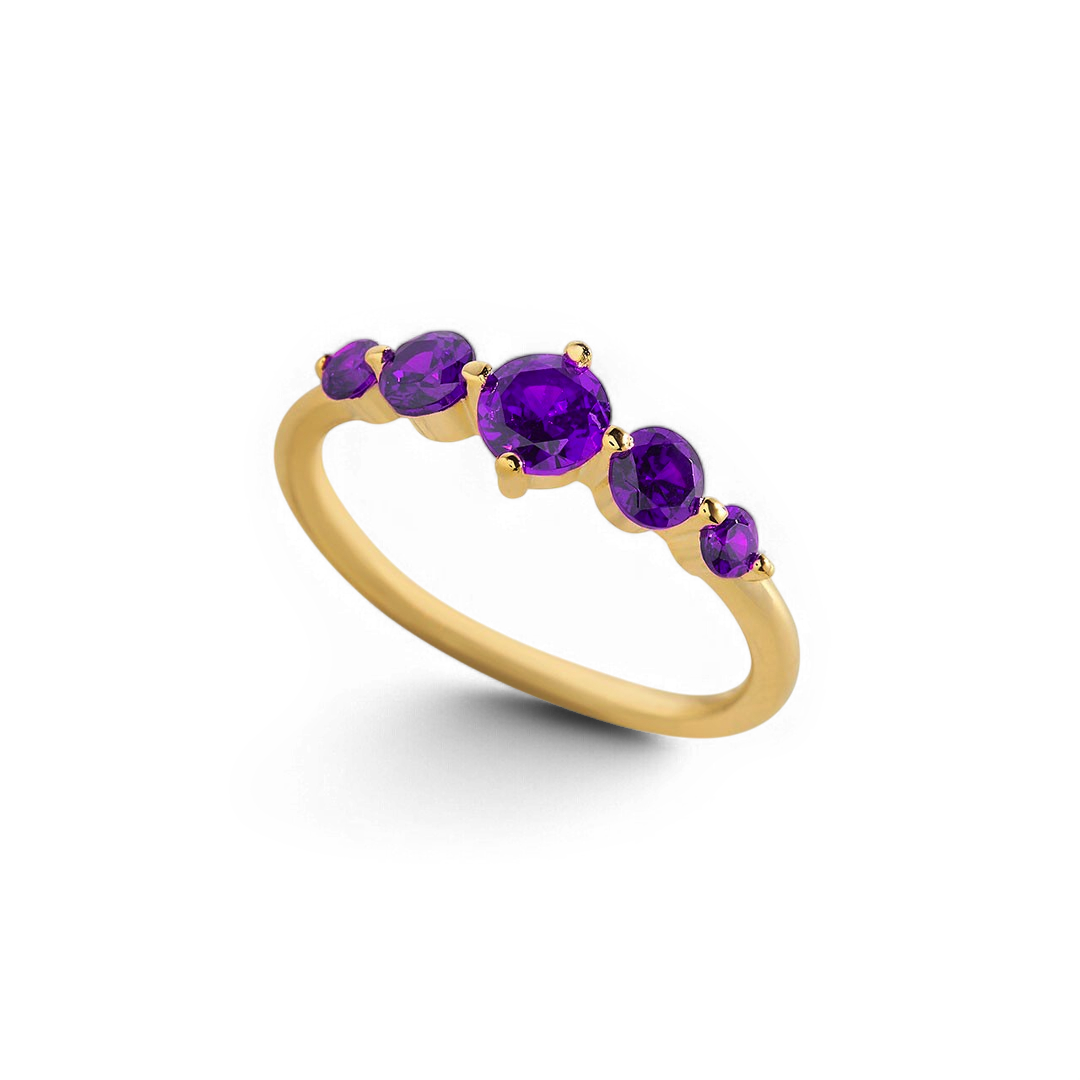 Five-Stone Birthstone Ring in 18k Gold Over Sterling Silver for a Striking Look 7