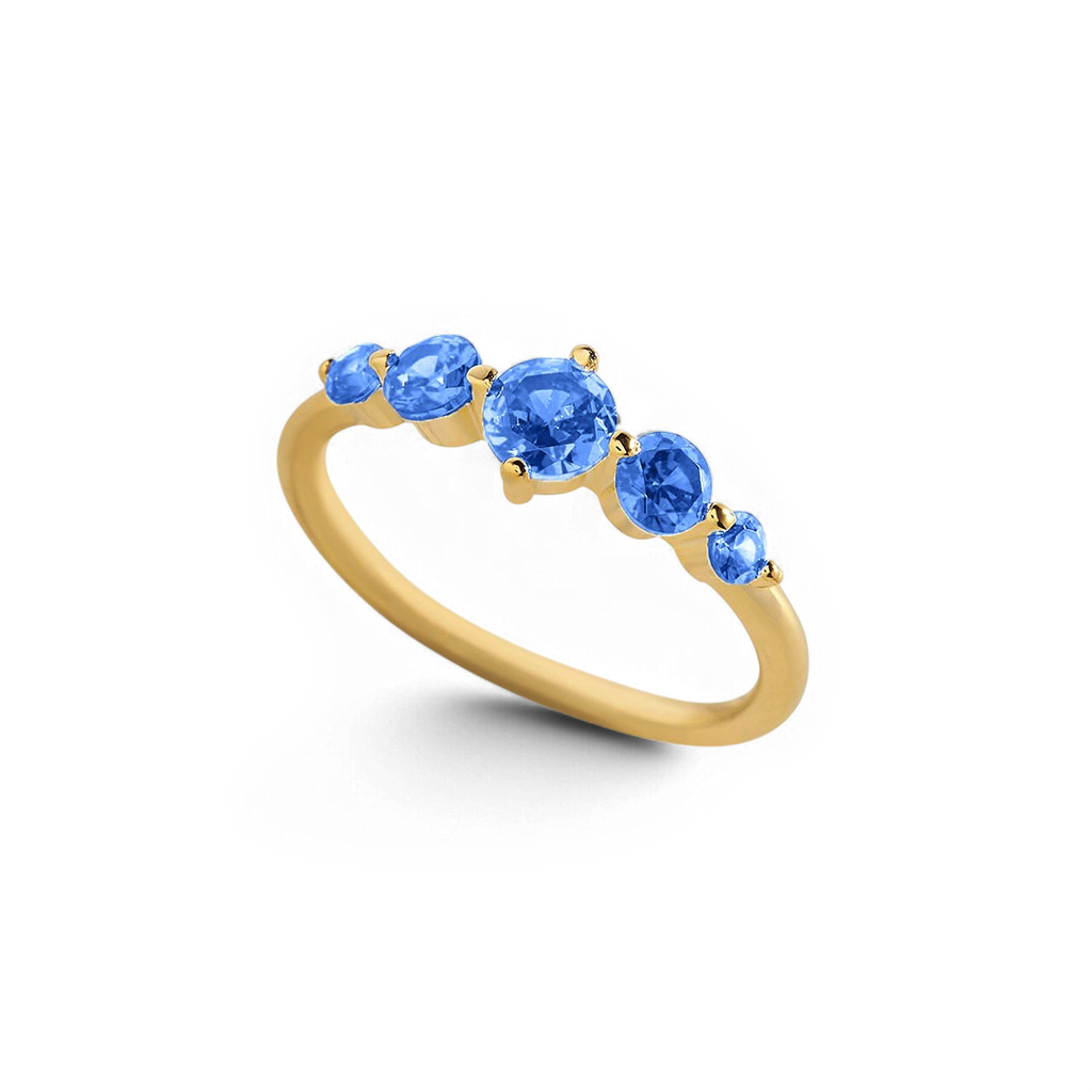 Five-Stone Birthstone Ring in 18k Gold Over Sterling Silver for a Striking Look 8