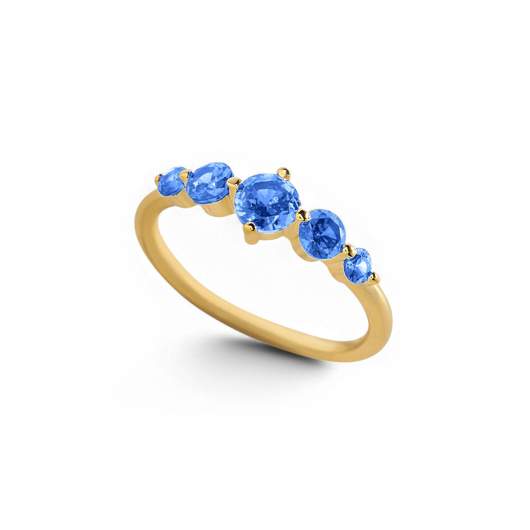Five-Stone Birthstone Ring in 18k Gold Over Sterling Silver for a Striking Look 8