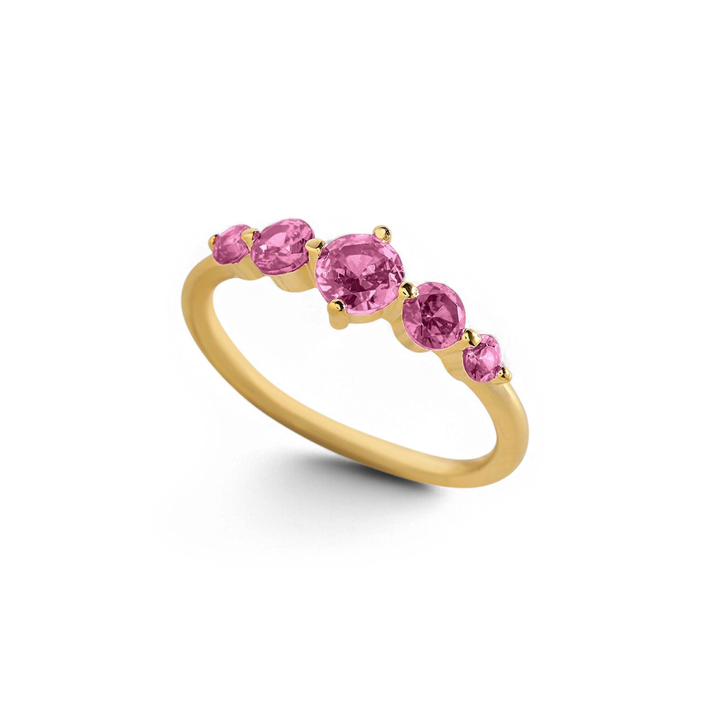 Five-Stone Birthstone Ring in 18k Gold Over Sterling Silver for a Striking Look 9
