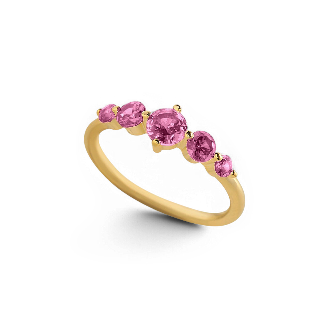 Five-Stone Birthstone Ring in 18k Gold Over Sterling Silver for a Striking Look 9