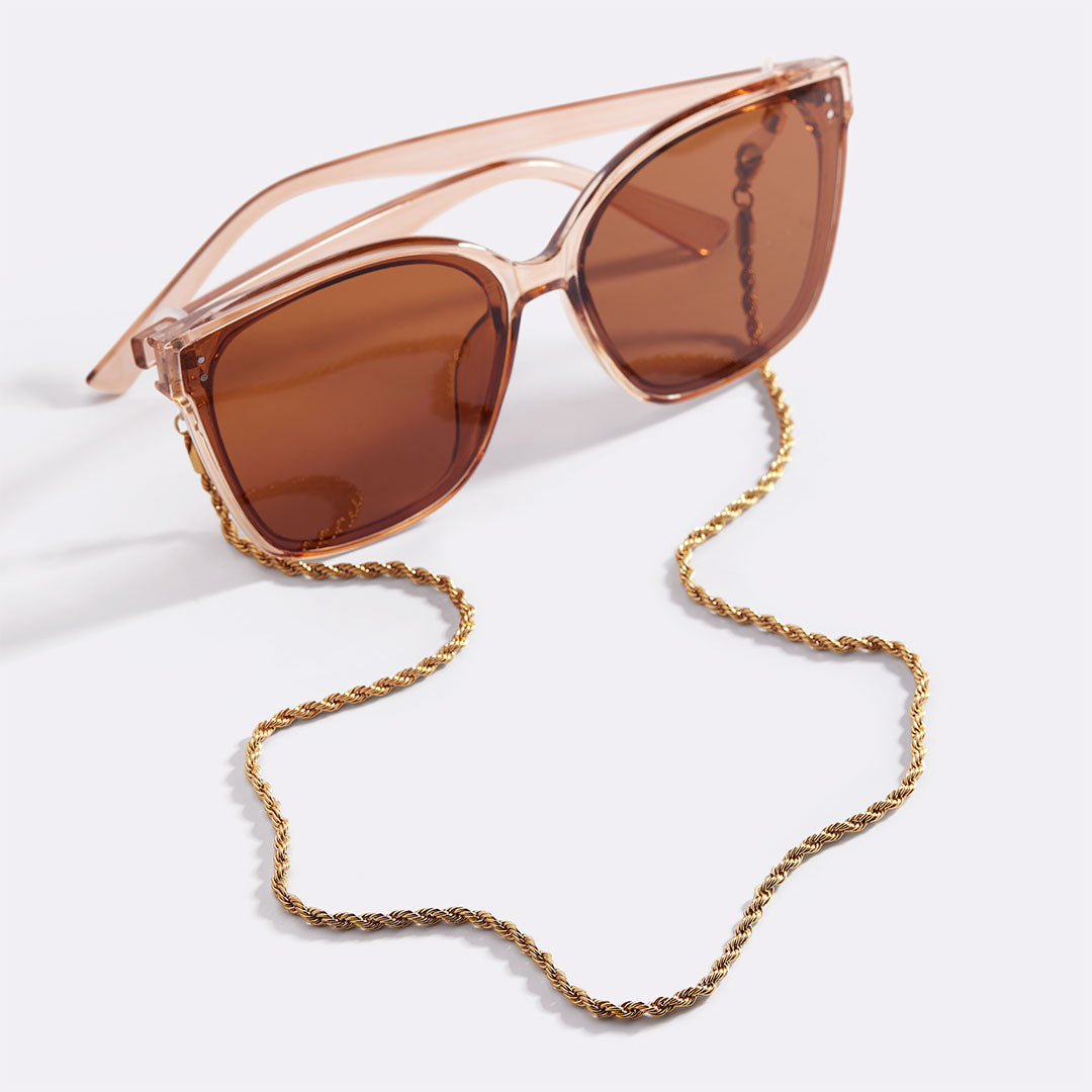 Gold Eyeglass Chain Necklace | Stylish Chain for Modern Eyewear in Paperclip, Rope, or Curb Designs 4