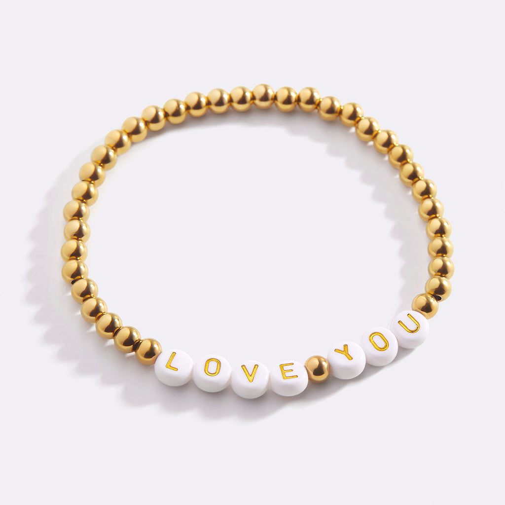 Personalized Word Bracelet in 18K Gold and Stainless Steel for Unique Style 0