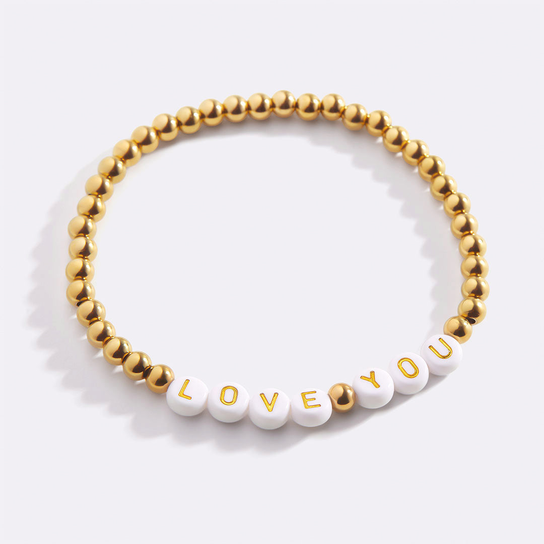 Personalized Word Bracelet in 18K Gold and Stainless Steel for Unique Style 0