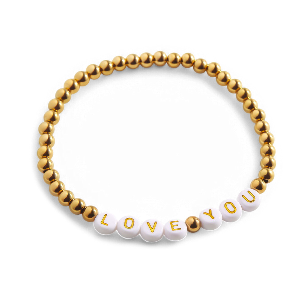 Personalized Word Bracelet in 18K Gold and Stainless Steel for Unique Style 1