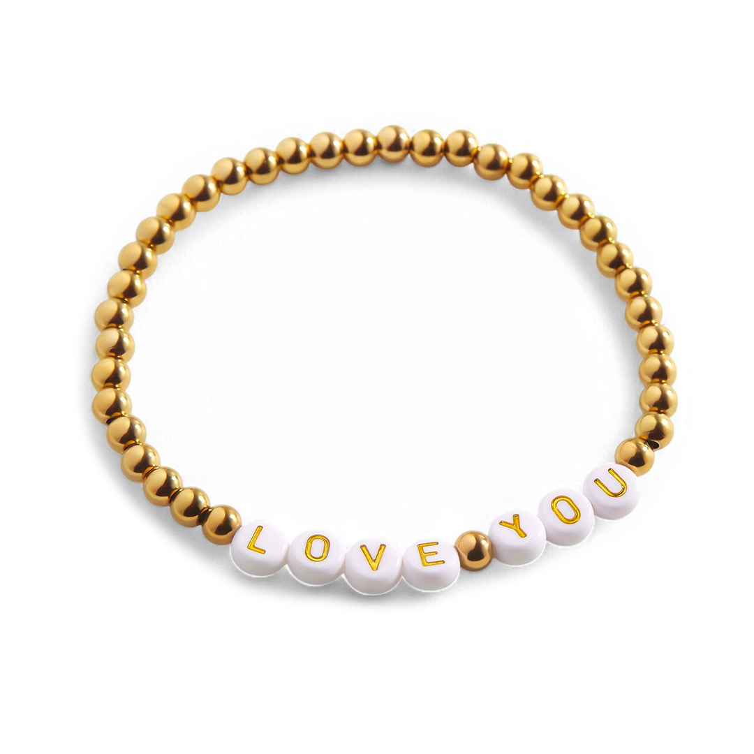 Personalized Word Bracelet in 18K Gold and Stainless Steel for Unique Style 1