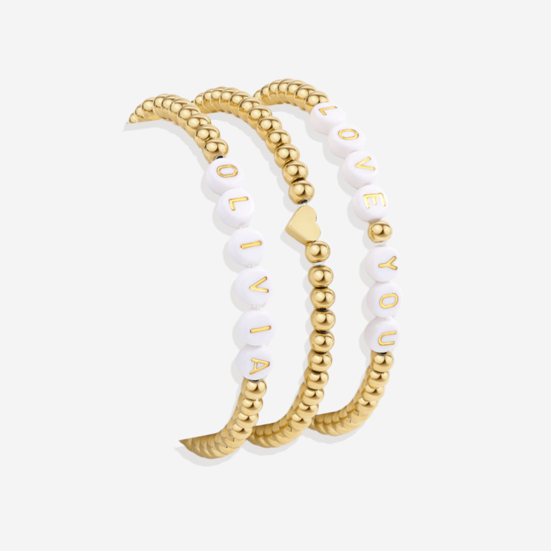 Personalized Word Bracelet in 18K Gold and Stainless Steel for Unique Style 7