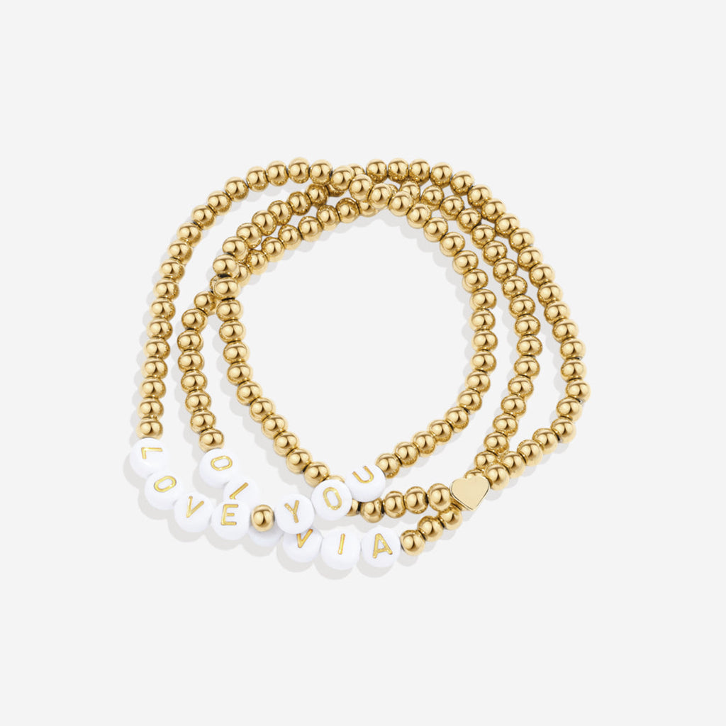 Personalized Word Bracelet in 18K Gold and Stainless Steel for Unique Style 8