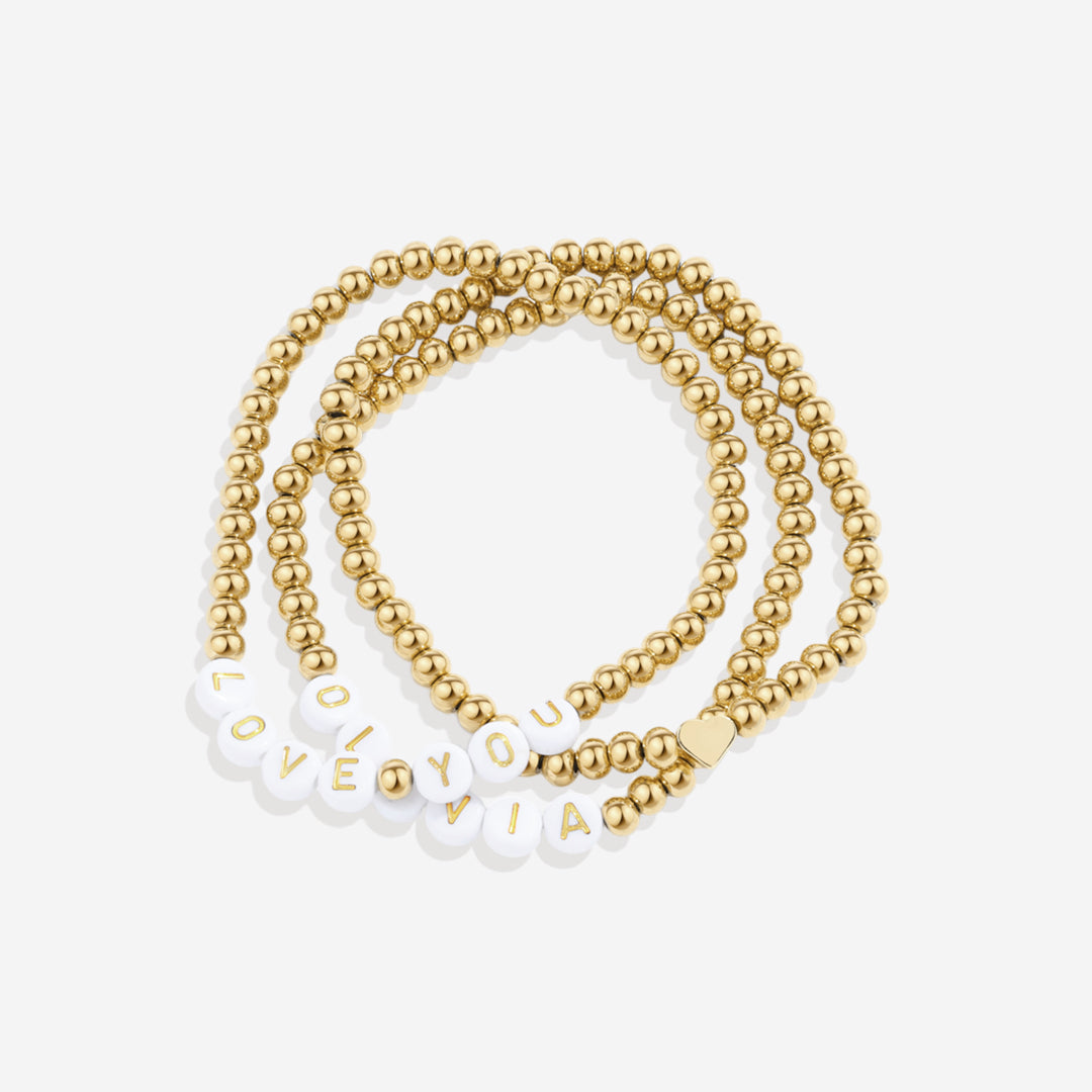 Personalized Word Bracelet in 18K Gold and Stainless Steel for Unique Style 8