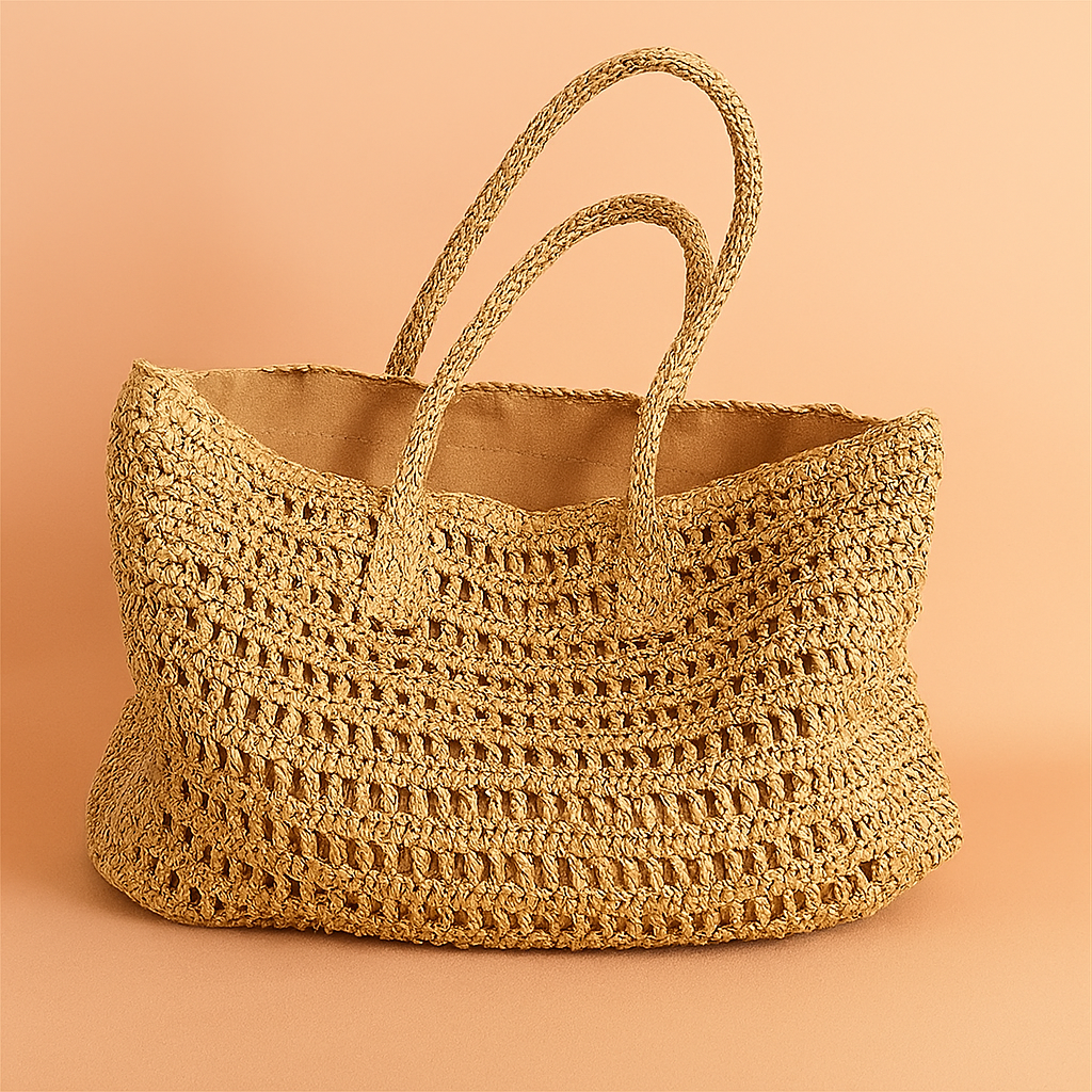 Solena | Large Openwork Beach Tote with Dual Handles for Summer Adventures 0