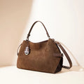 Stylish Brown Suede Shoulder Bag for Women - Elegant Design for Everyday Use 0