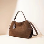 Stylish Brown Suede Shoulder Bag for Women - Elegant Design for Everyday Use 1