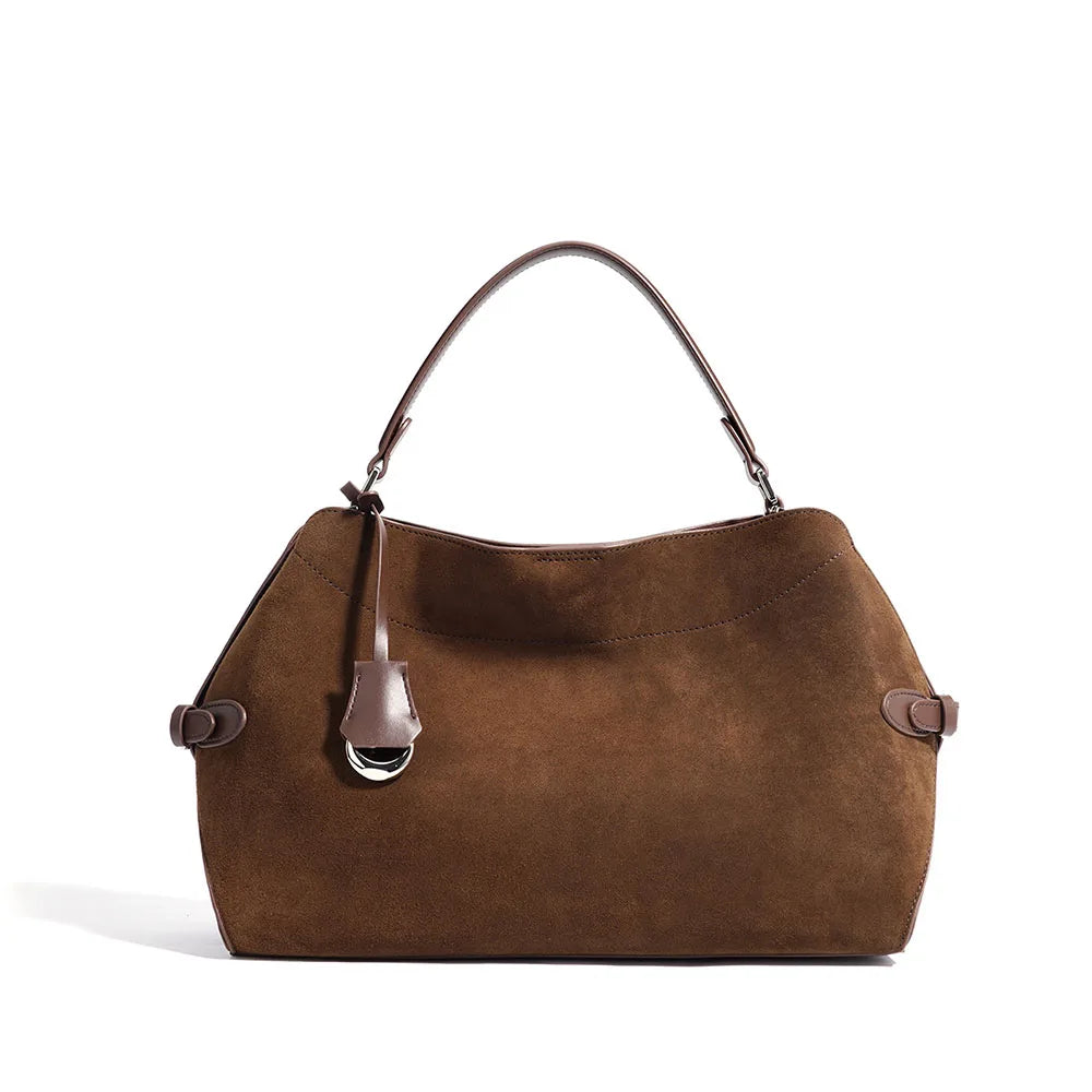 Stylish Brown Suede Shoulder Bag for Women - Elegant Design for Everyday Use 4