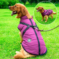 Waterproof Sherpa Lined Dog Winter Jacket with Integrated Harness