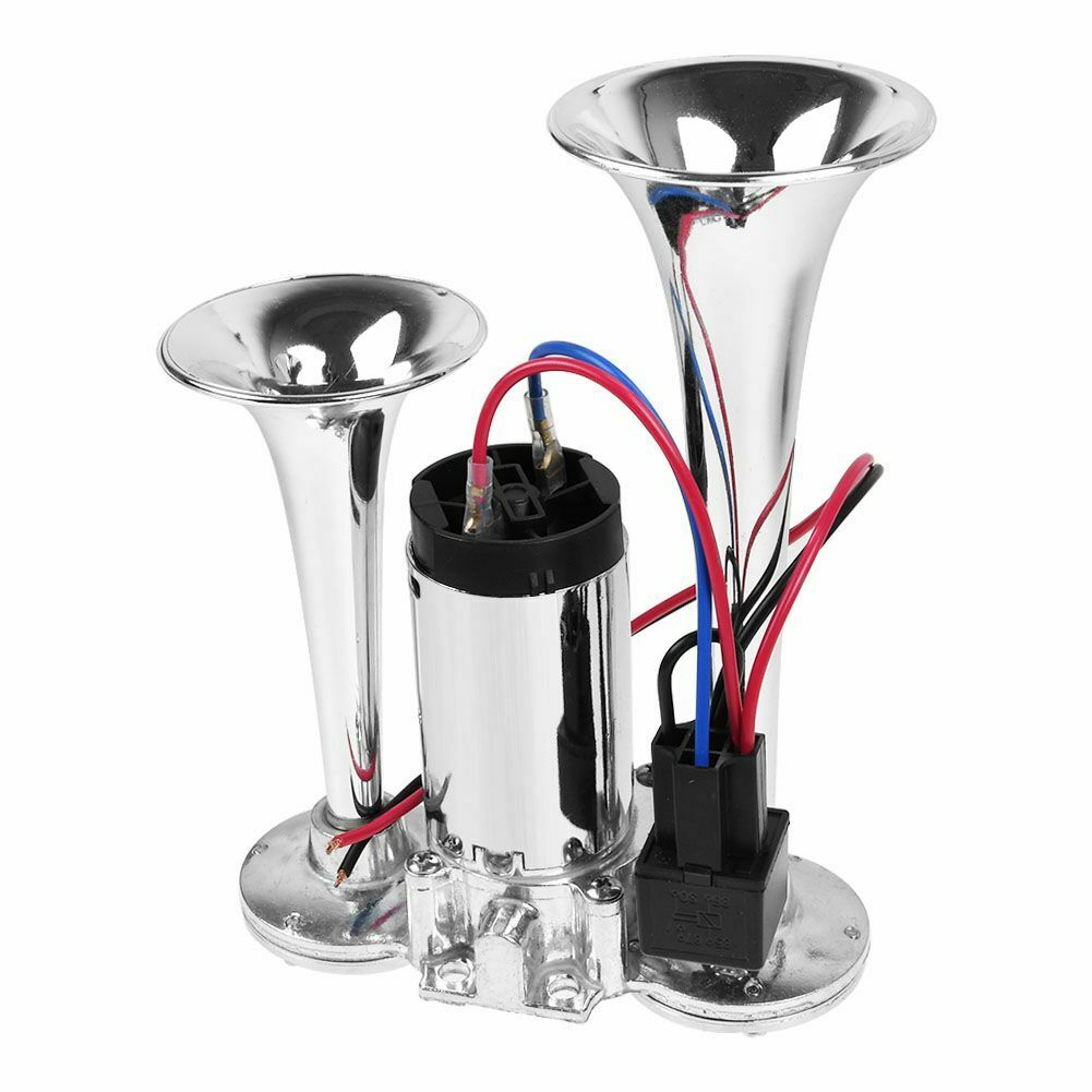 Super Loud 12V Dual Trumpet Train Horn Kit for Trucks