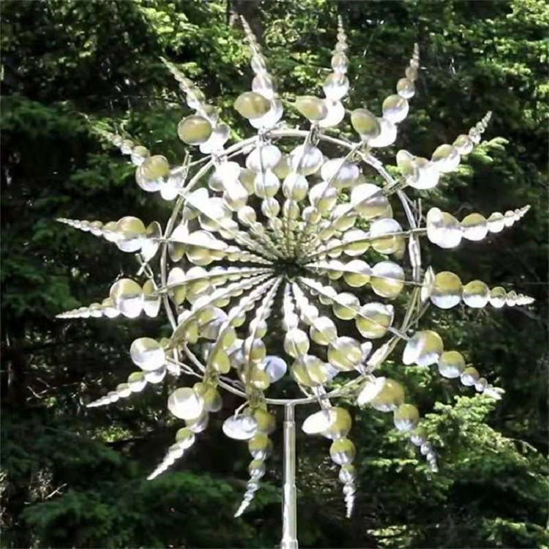Anti-Rust Kinetic Metal Windmill Magical Outdoor Dual Motion Garden Spinner