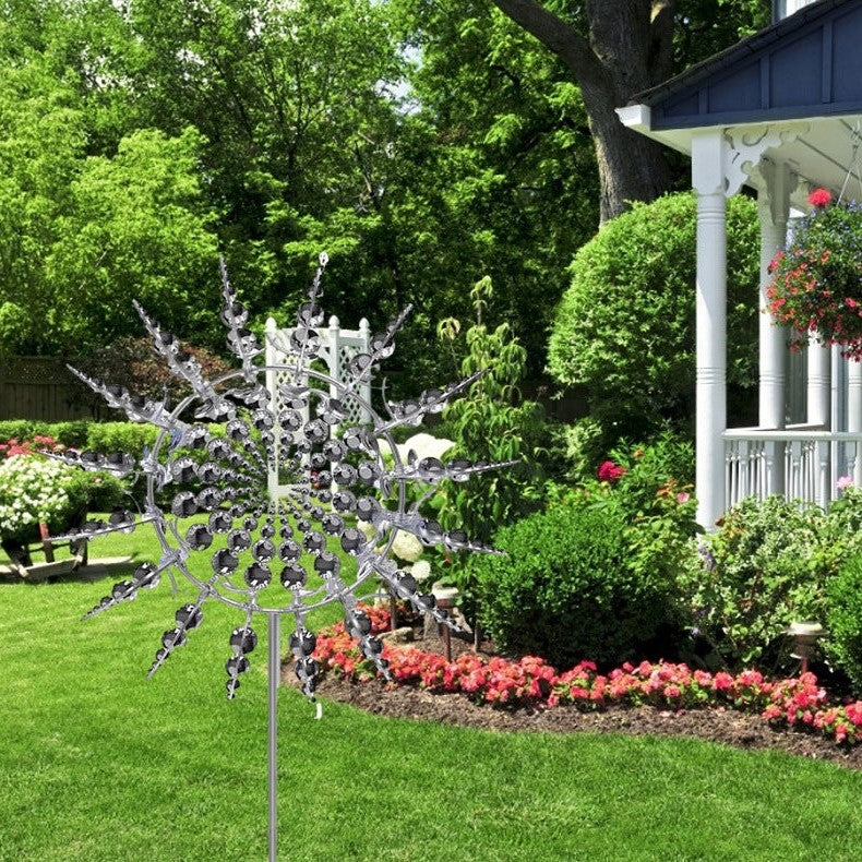Anti-Rust Kinetic Metal Windmill Magical Outdoor Dual Motion Garden Spinner